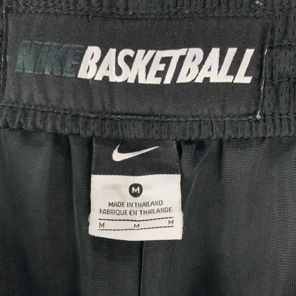 Nike Basketball Black White Drawstring Shorts M Elastic Waistband Mesh Swoosh